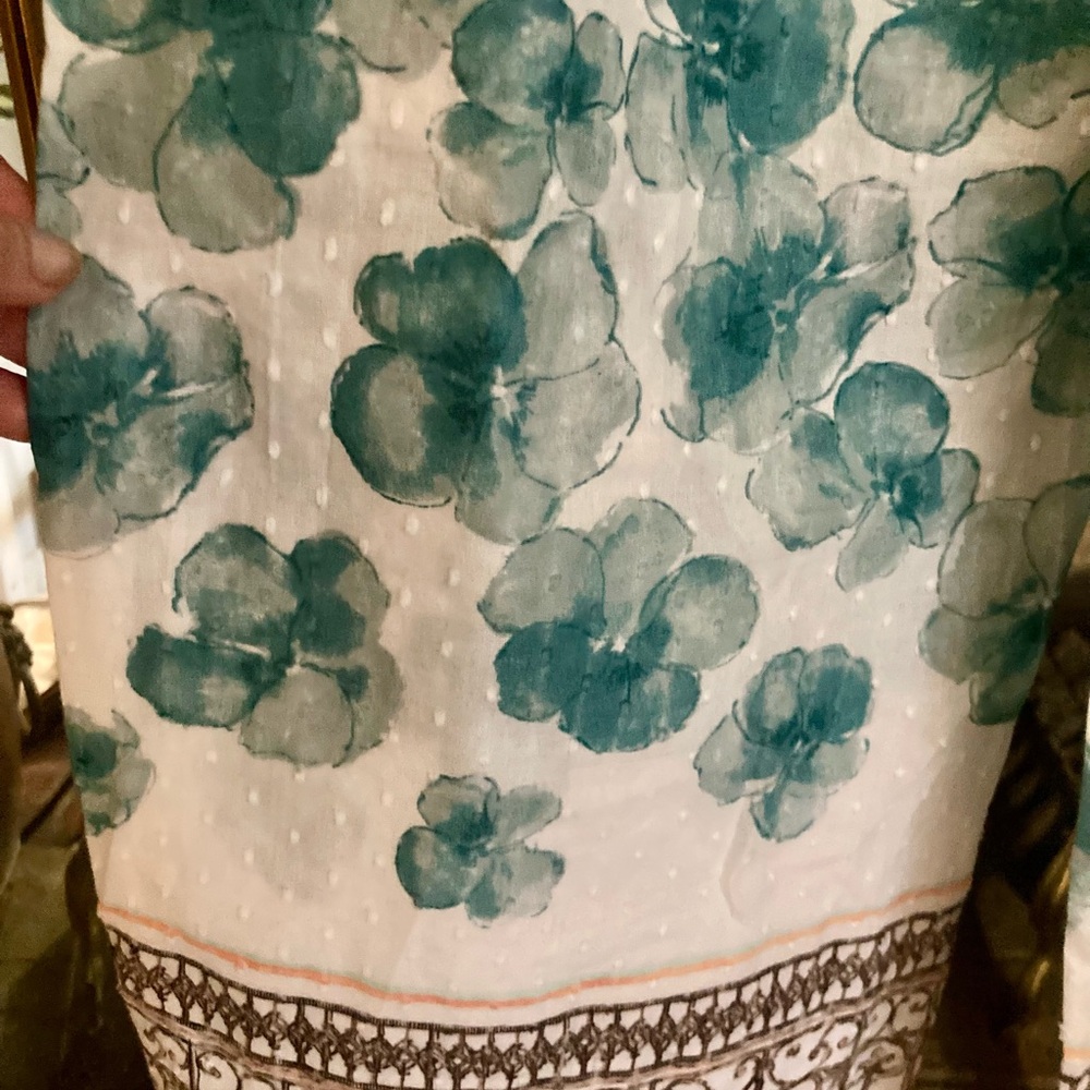 E by Eloise | Anthropologie Smocked Waist Palazzo Lounge Cottagecore Resort Pant - Picture 6 of 9